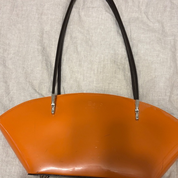 Beijo Handbags - Beijo Orange and Black Shoulder Bag
